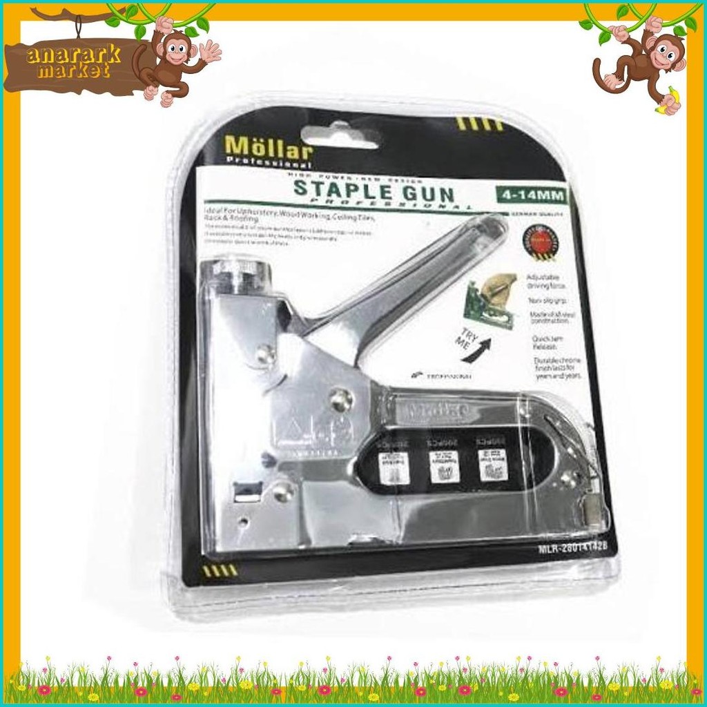 

Gun Tacker Alat Staples Dan Paku Tembak 3In1 / Staple Gun Mollar 4-14Mm / Stapler Tembak Manual Diskon