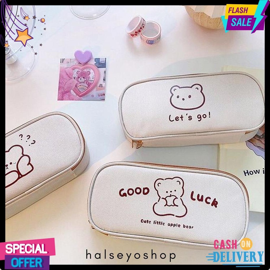 

[Miloli] Kotak Pensil Bear Cartoon Kanvas Minimalis Aesthetic Korean Style Stationery - F0204 Flash Sale! Diskon Hingga 70%