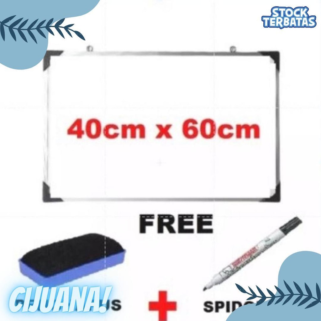 

Papan Tulis Whiteboard 40 X 60 Cm Gratis Spidol Dan Penghapus List Alumunium Terlaris Flash Sale! Diskon Hingga 70%