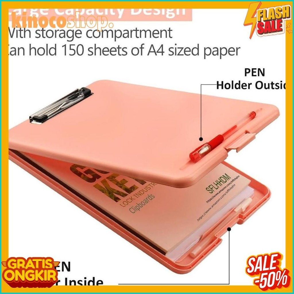 

Clipboard + Storage Alas Papan Ujian / Papan Jalan 2In1 / Clipboard 2 In 1 / Clip Board A4 Flash Sale! Diskon Hingga 70%