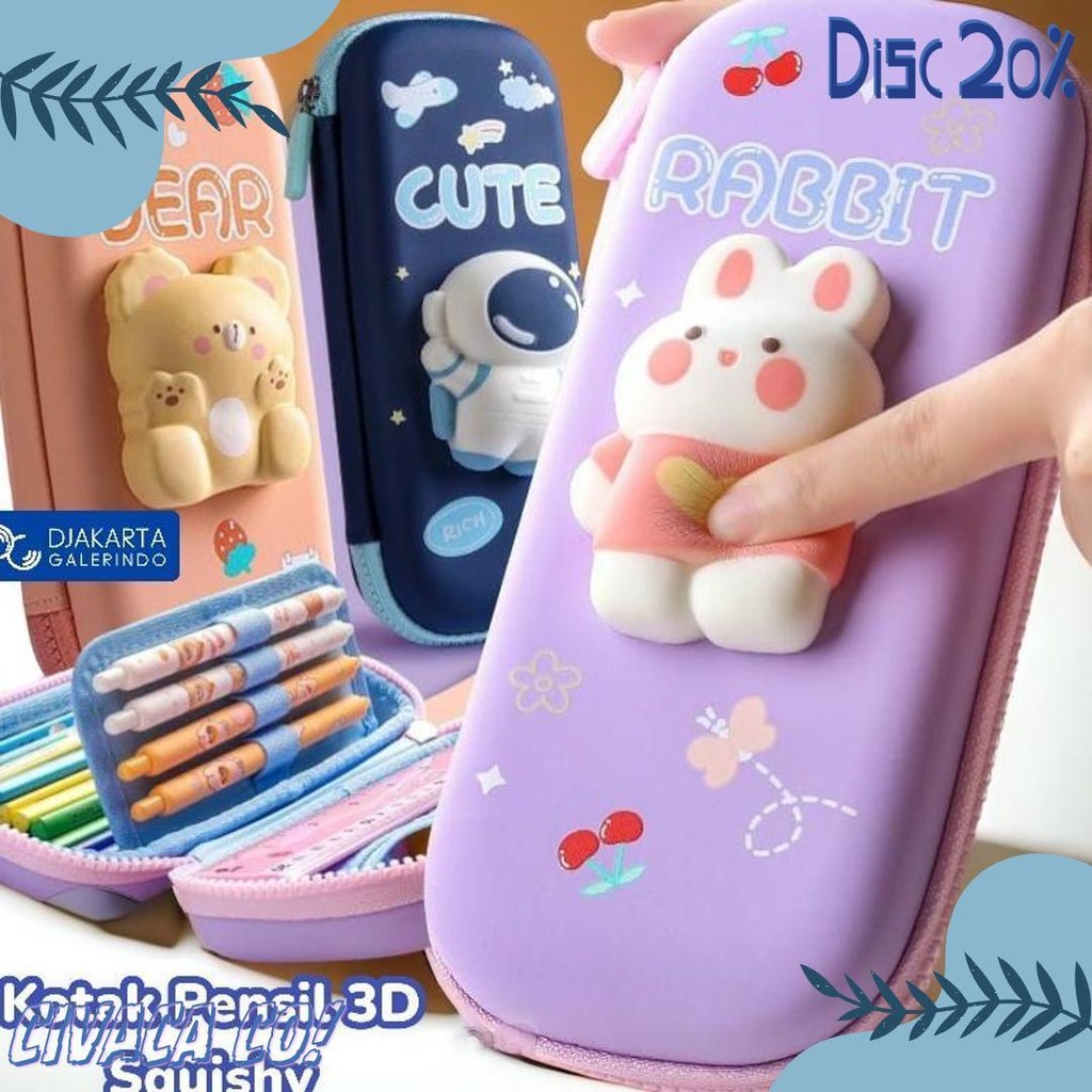

Kotak Pensil 3D Squishy Tempat Pensil Hardcase Waterproof Pencil Case Anak Lucu 2 Tingkat 2 Lapis Terlaris! Produk Ini Banyak Dicari