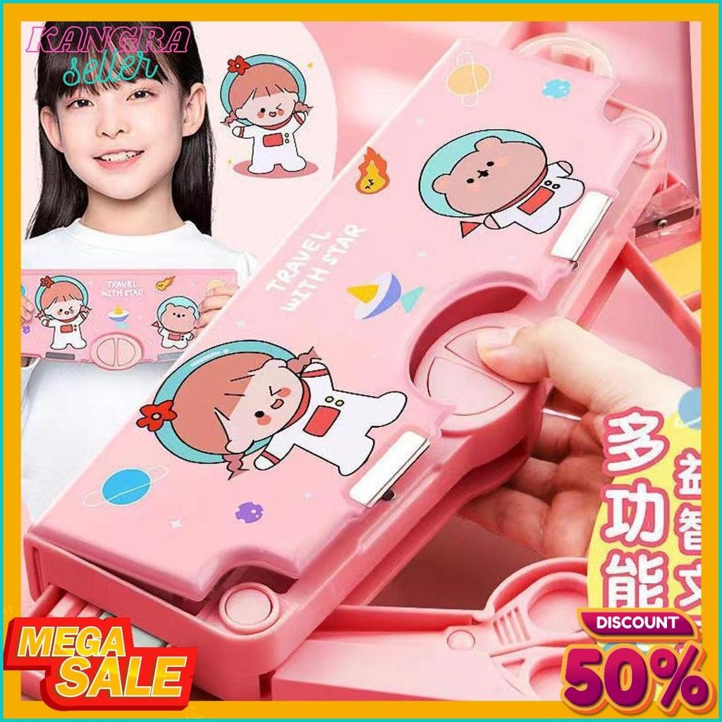 

Kotak Pensil Multifungsi Lengkap Peruncing Gunting Isolasi Penghapus Penggaris Diskon Setengah Harga