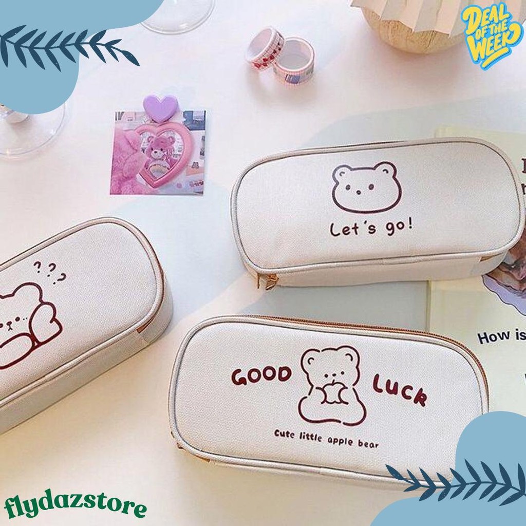 

[Miloli] Kotak Pensil Bear Cartoon Kanvas Minimalis Aesthetic Korean Style Stationery - F0204 Flash Sale! Diskon Hingga 70%