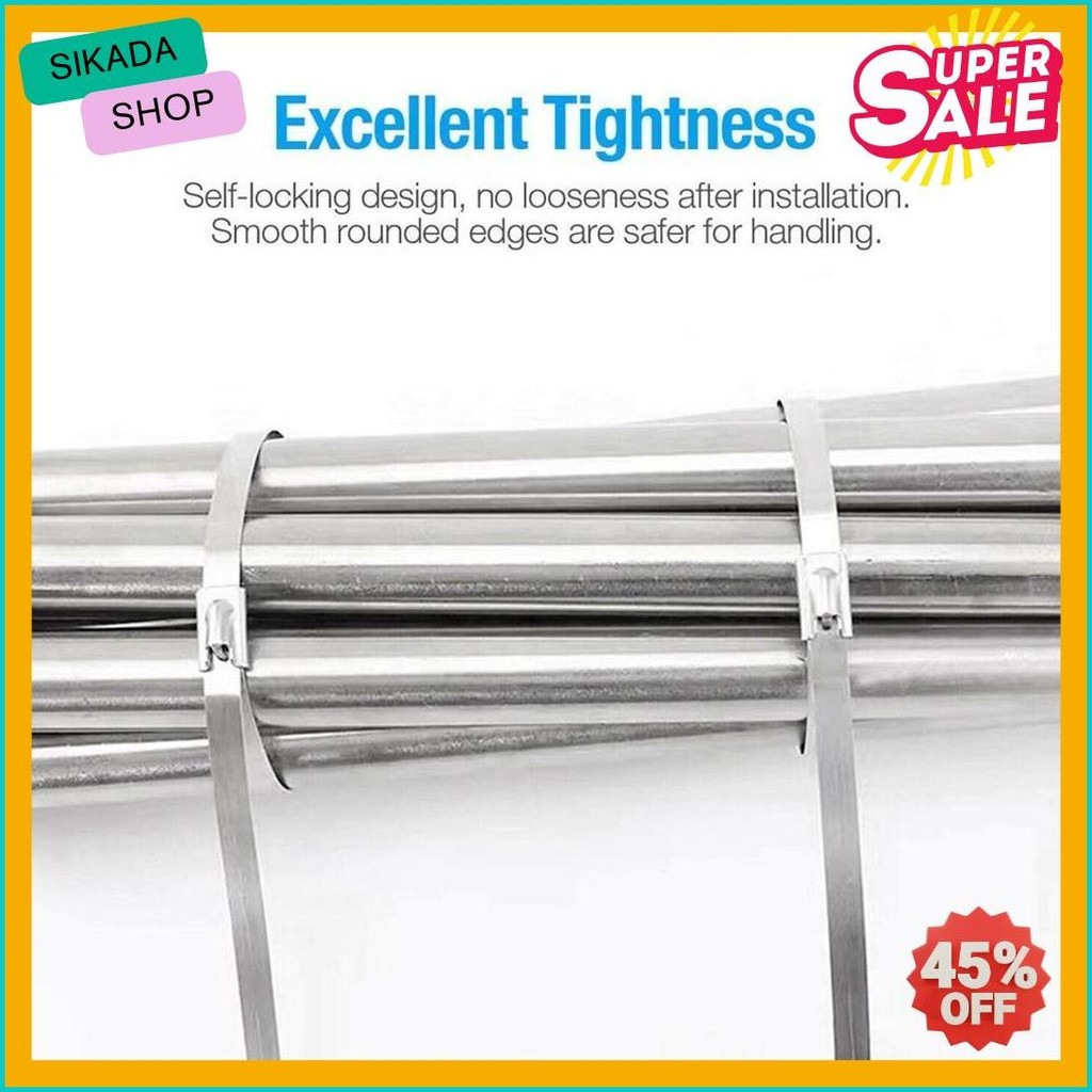 

50Pcs 15/20/30Cm Kabel Ties Stainless Steel Cable Ties Kabel Tis Steel 304 Terlengkap Dan Termurah