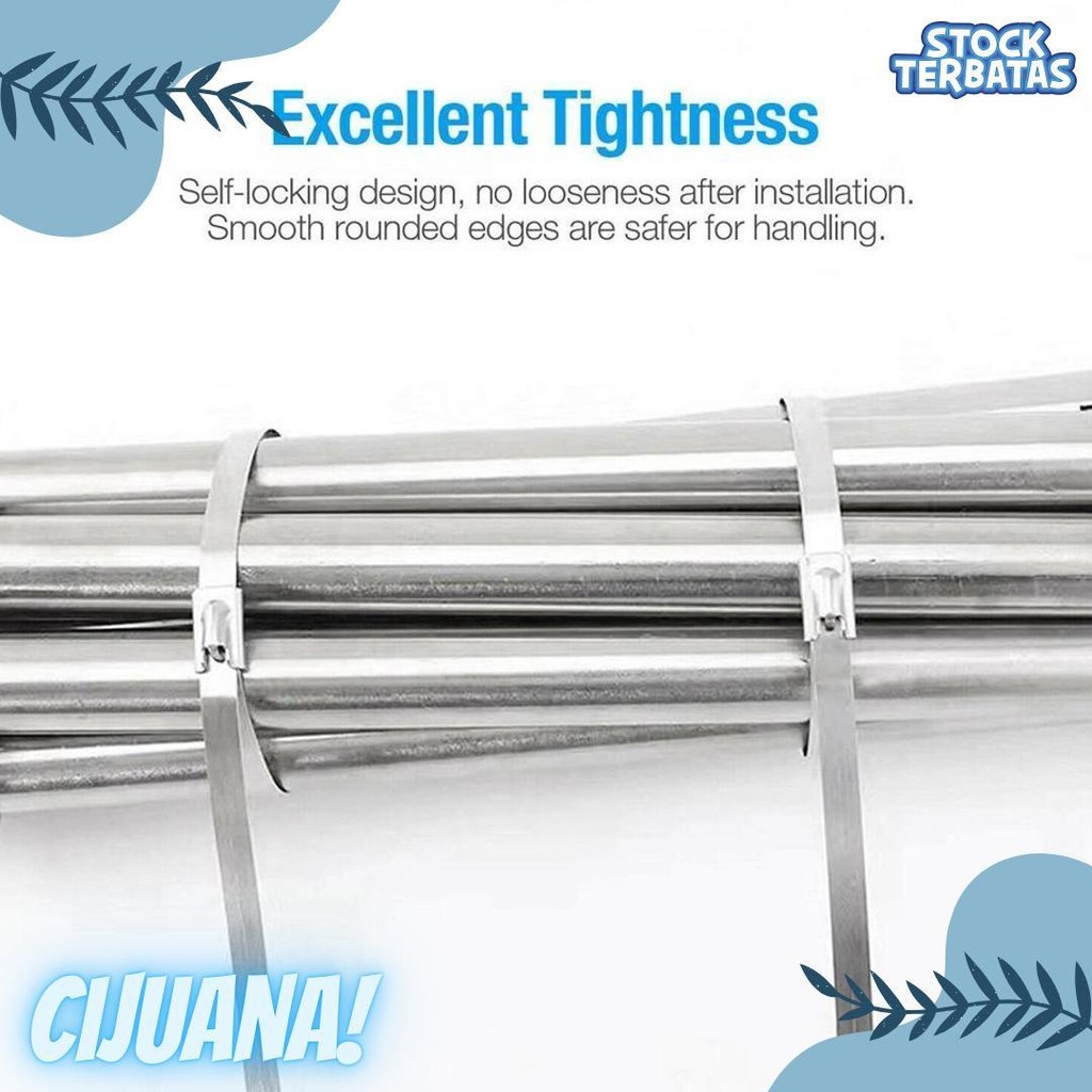 

50Pcs 15/20/30Cm Kabel Ties Stainless Steel Cable Ties Kabel Tis Steel 304 Diskon