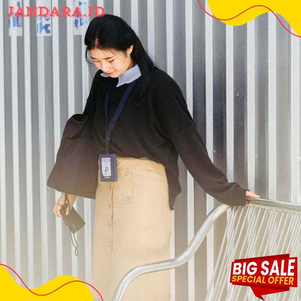 

Wallts Lorey Navy - Lanyard Name Tag Id Card Pria Wanita Diskon Setengah Harga