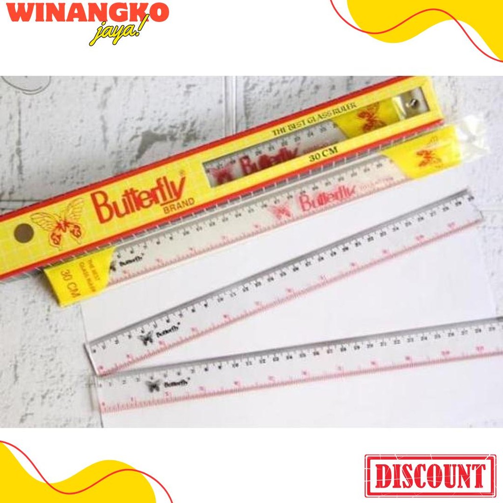 

Penggaris Butterfly 30Cm / Mistar Plastik Butterfly (12Pcs) Diskon