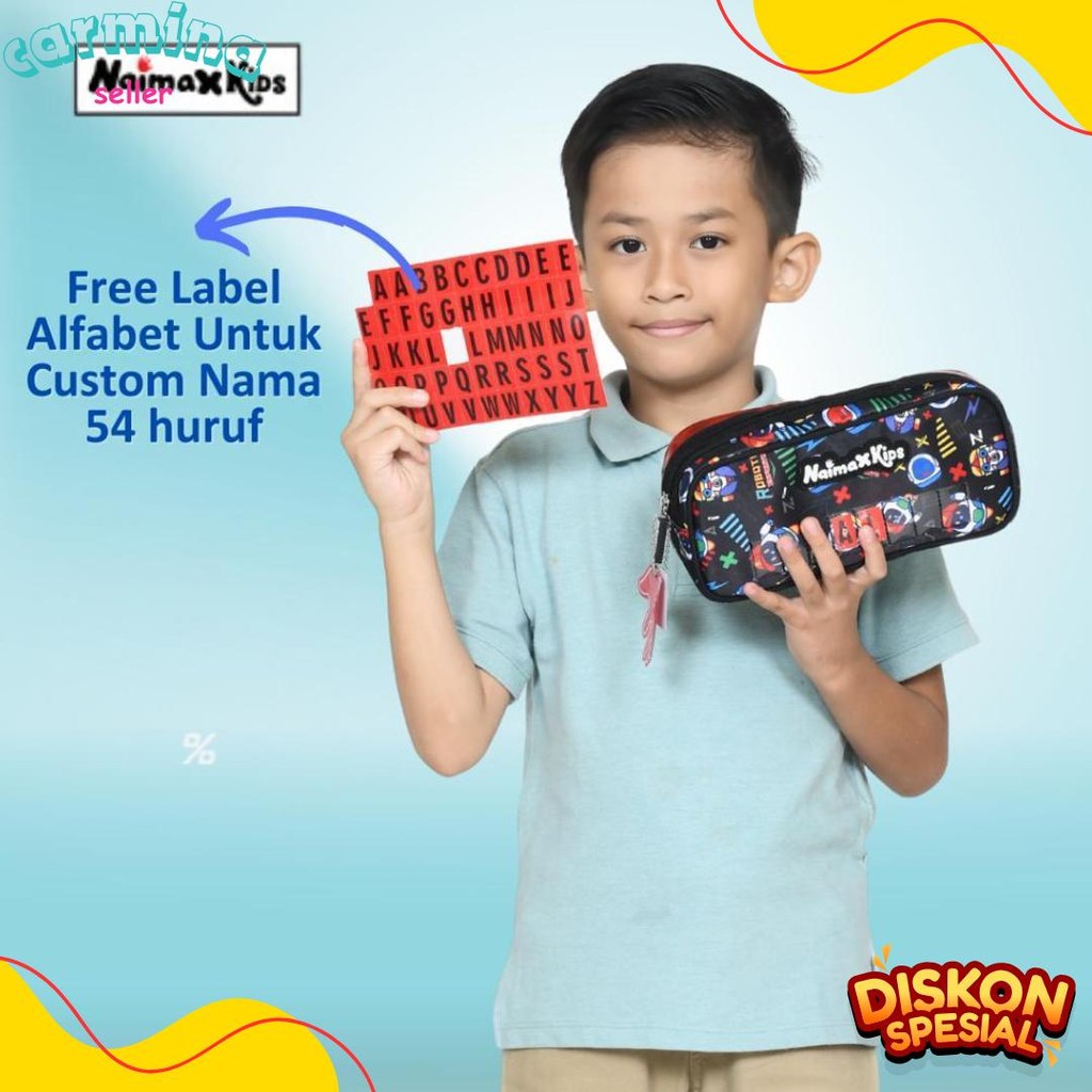 

Pencil Case Custom Nama | Naimax Kids Pencil Case Medium Anak Laki-Laki Flash Sale! Diskon Hingga 70%