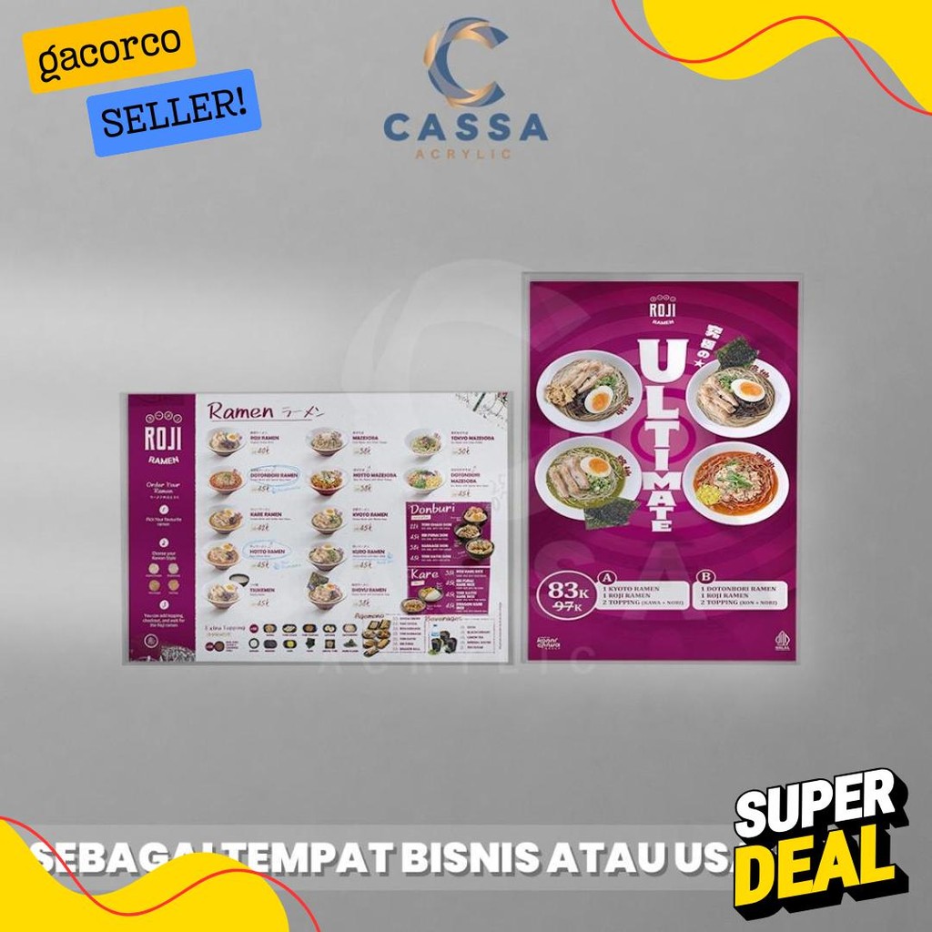 

Tempat Brosur Tempel / Sign Holder Acrylic / Akrilik Dinding A2 Diskon Setengah Harga