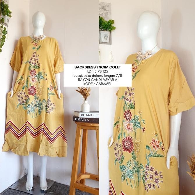 sackdress encim LD 110-115 | busui friendly | daster lengan pendek batik cap