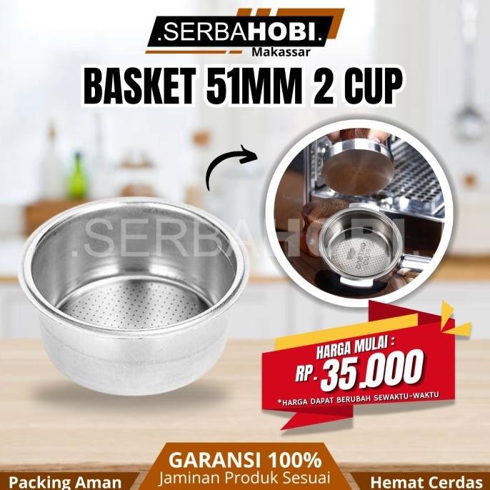 

paling diminati] Basket Portafilter Ukuran 51mm Double / 2 Cup