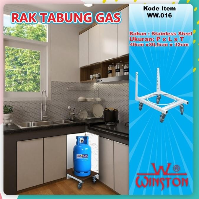 RAK RAIL GAS / Rak Gas Tatakan Serbaguna Roda Gas Rak Galon TARIK