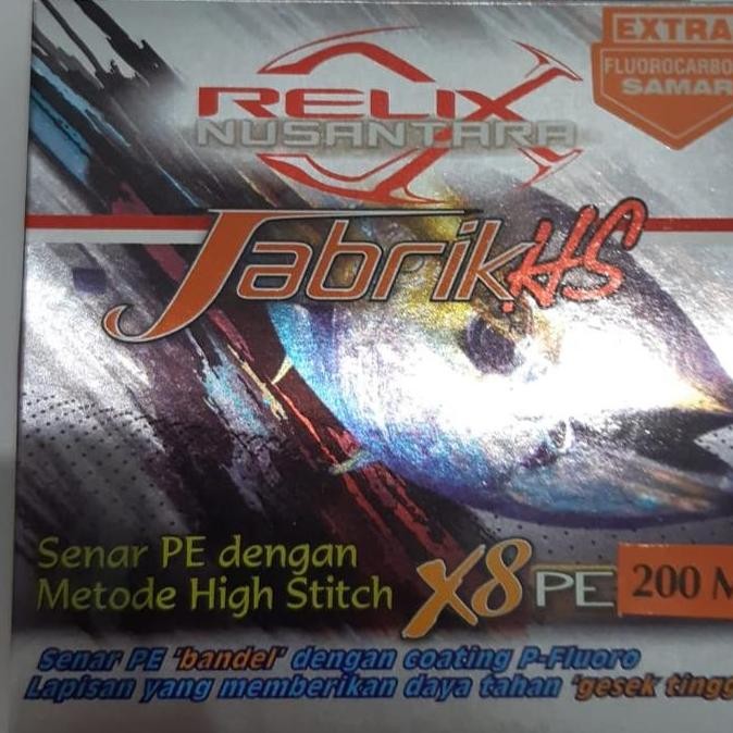 Jabrik HS 200m  Senar Pe Relix Nusantara Moss Green gift leader fluorocarbon PE Casting UL Gabus DIN