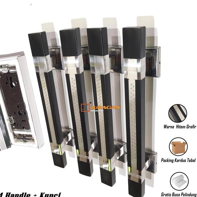 Handle Pintu Set Kunci Rumah 60 Cm - Gagang Stainless Steel Pintu 2 Daun - Body Kunci Body Pelor Teb