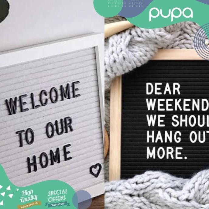 

TERMURAH - Set Felt Letter Board Papan Nama Bayi Message Board Newborn Baby PUPA!