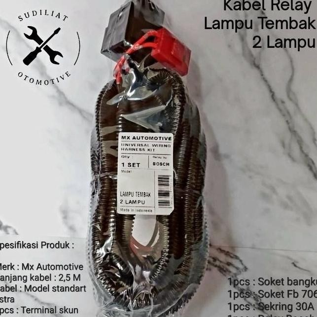 ```````] PROMO KABEL RELAY SET LAMPU FOGLAMP / TEMBAK MOBIL + RELAY BOSCH - 2 LAMPU