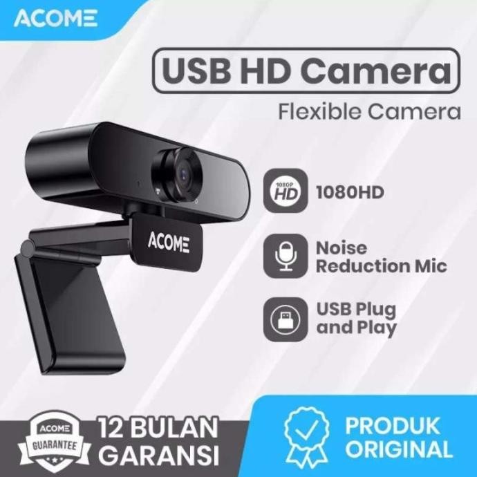 Acome Smart Webcam Awc11 Web Camera Microphone 360 Noice Reduction New Stok