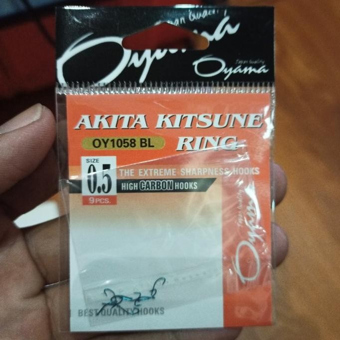 (Best Saller) Kail Pancing Oyama Akitakitsune Ring Oy 1058 Bl Mata Kail Hook Biru Bestseller