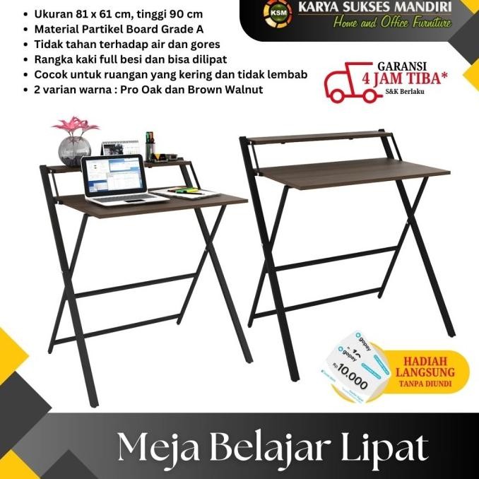 Meja Kerja Meja Belajar Komputer Laptop Lipat Rangka Kaki Besi Falton New Stok