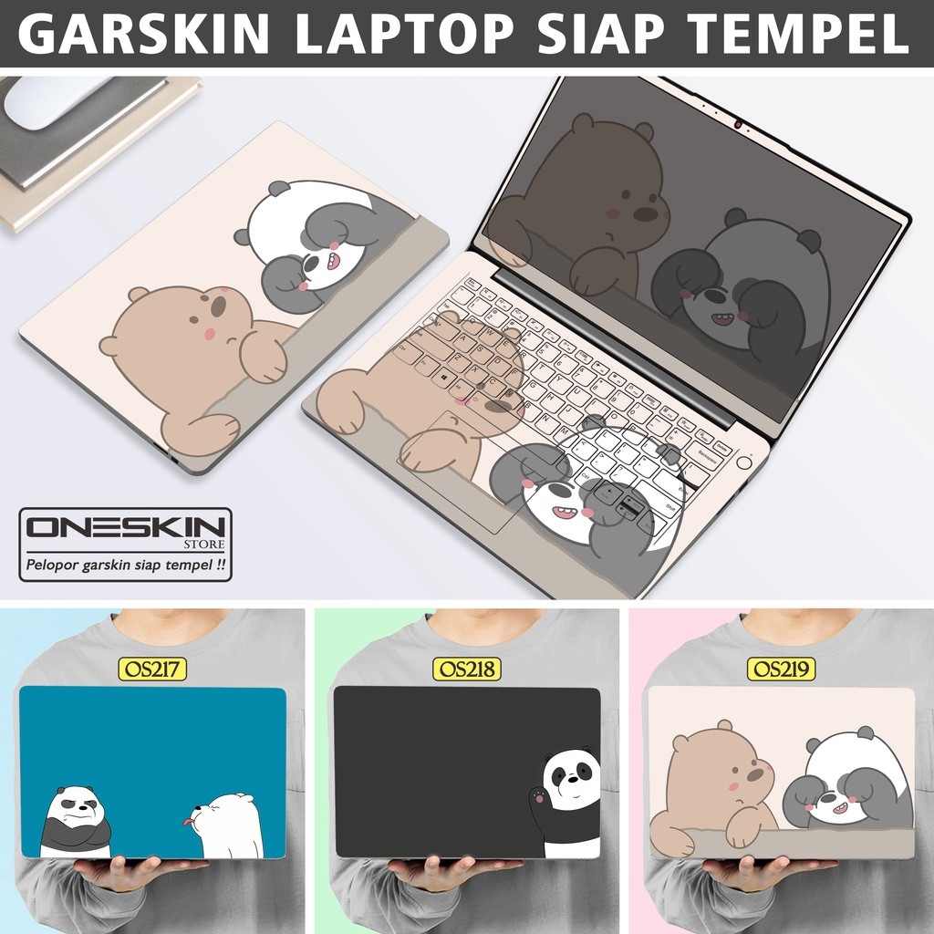 

*PromoGet2* Laptop Macbook Bottom Bezel Palmrest Bare Bears Cute Stiker Garskin HP/Case Custom Dan COD