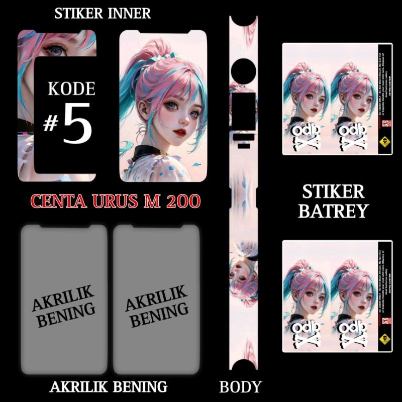 

*PromoGet2* Stiker Inner Satu Paket M200 5 Stiker Garskin HP/Case Custom Dan COD