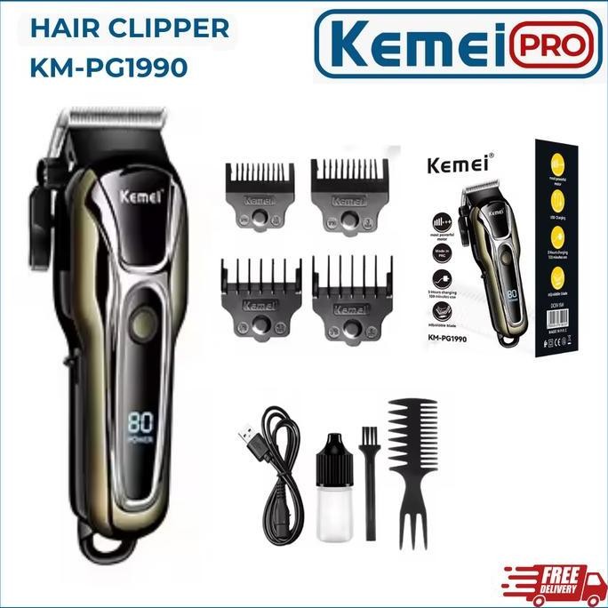 TERLARIS - KEMEI PG1990 Alat Cukur Listrik Kemei PG1990 Cordless USB Cable KM-PG1990 Rechargeable Ha