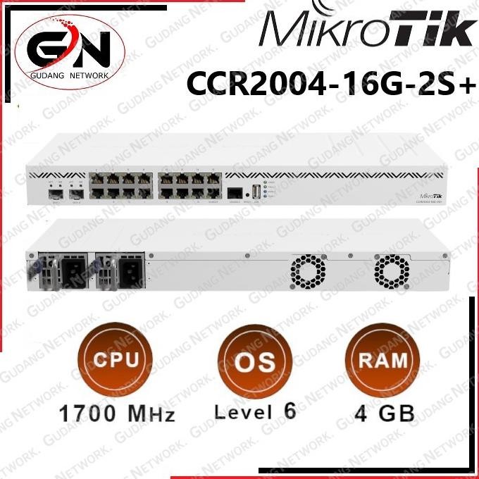 TERLARIS - Mikrotik CCR 2004 16G 2S+ CCR2004-16G-2S+ Cloud Core Router CCR 2004 1