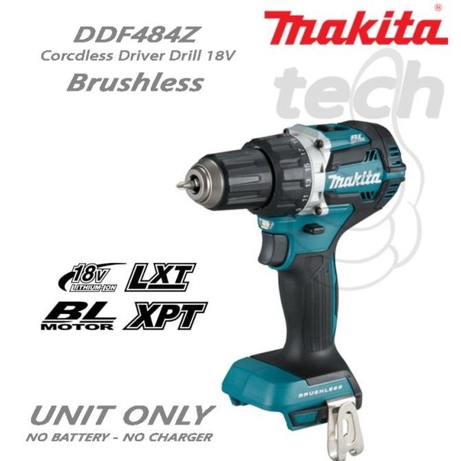 Mesin Bor Baterai Cordless Drill Makita DDF484Z DDF 484 - Unit Only Unit Baru/segel - Garansi Resmi