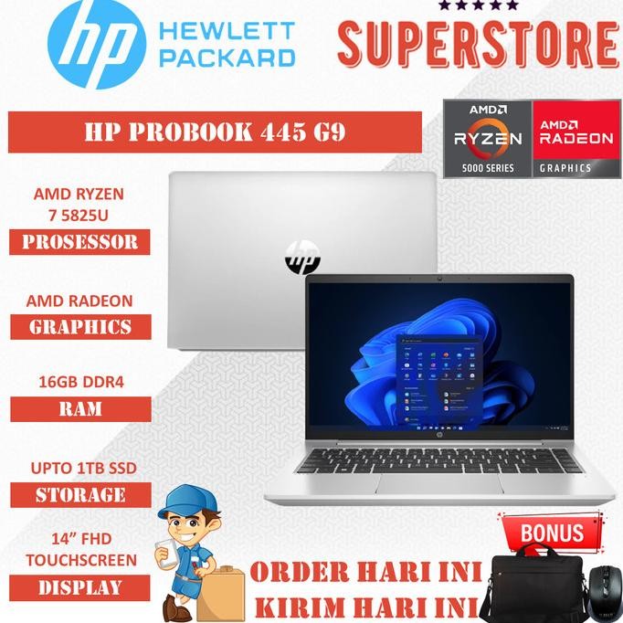 LAPTOP HP PROBOOK 445 G9 AMD RYZEN 7 5825U 16GB 512GB  FHD TOUCHSCREEN SAMD