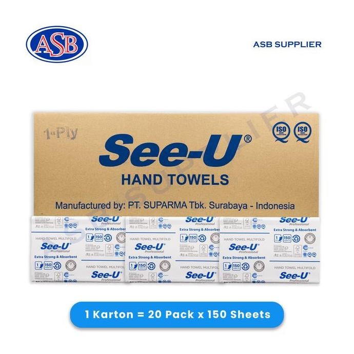 [GROSIR] Tissue / Tisu SEE-U Hand Towel Multifold Sleeve Pack (150 Sheets)