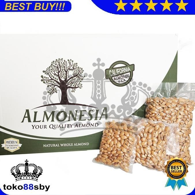 

(Good) Almonesia Almond raw 1Kg / kacang almond mentah / utuh / diet keto
