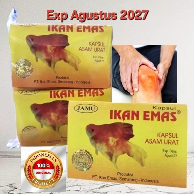 

Jamu Asam Urat Ikan Emas -1 Pack (10 Bungkus Isi 20 Kapsul) 100% Asli