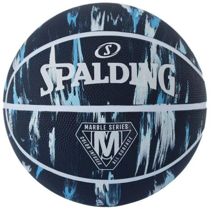 Bola Basket Spalding Marble Series Basketball Black Blue Size 7 Co