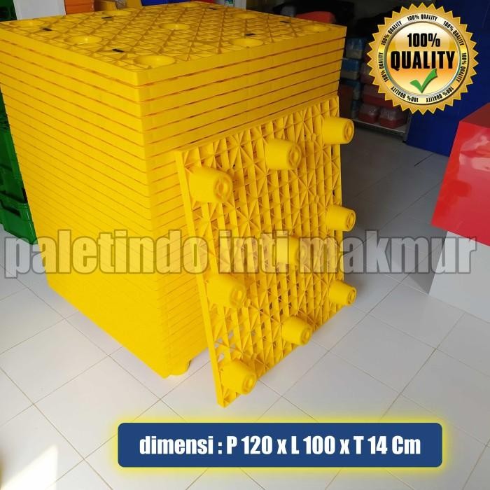 

Palet Plastik Berlubang 120 x 100 x 14 Cm - 4 Ways Handling & Nestable