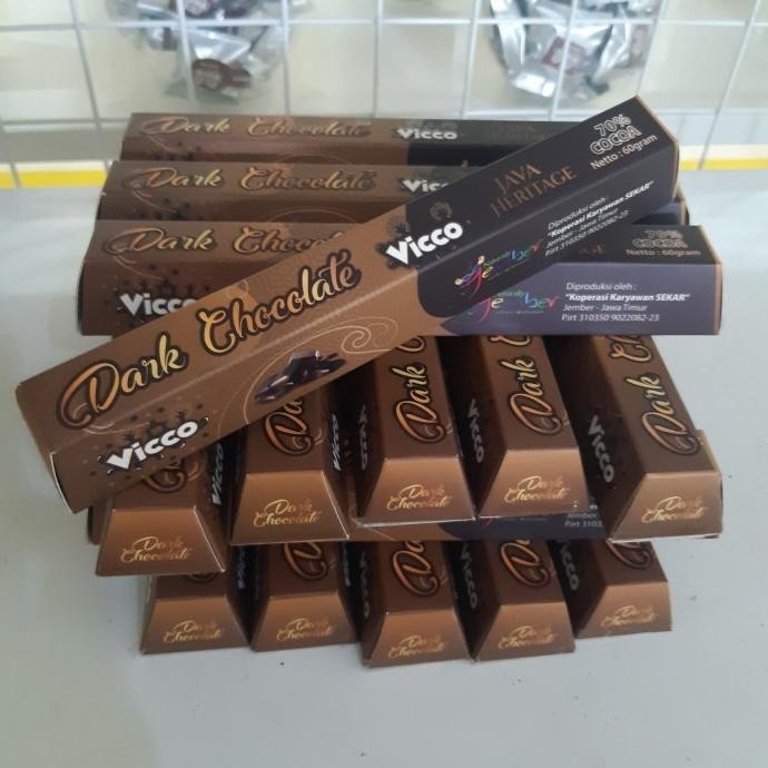 

(Good) Vicco Cokelat Trapesium Dark by Puslit Jember, Chocolate Bar