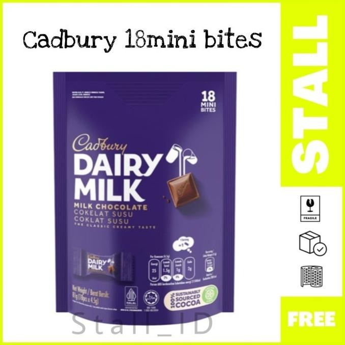 

(Good) Cadbury Dairy Milk Chocolate 18 Mini Bites Cokelat Malaysia