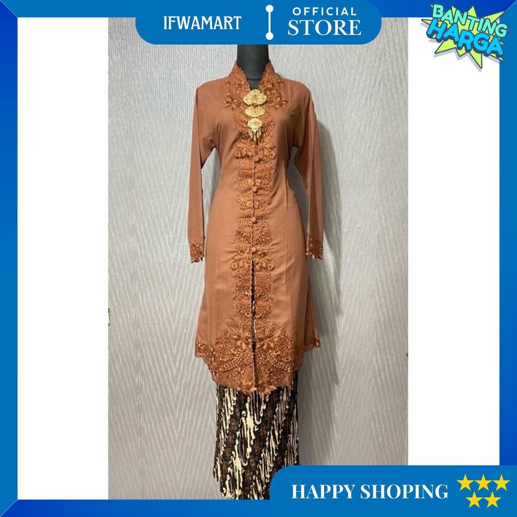 Nozamstore~Kebaya Tunik Encim Bordir Senada Katun Premium / Kebaya Bordir Tunik/Kebaya Modern/Kebaya