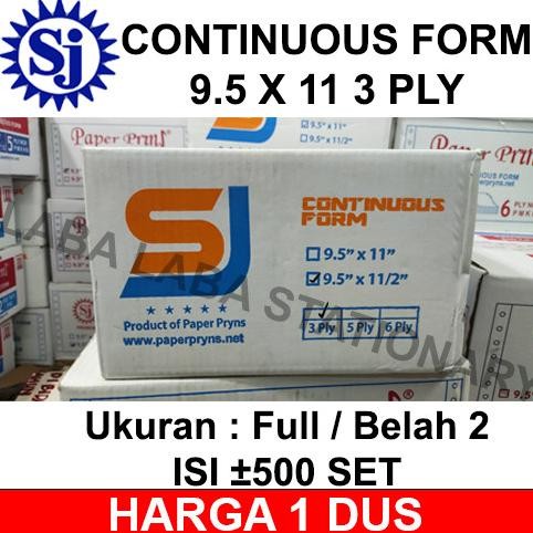 

TERBARU - Continuous Form Merk SJ 9.5 x 11/2 Rangkap 3