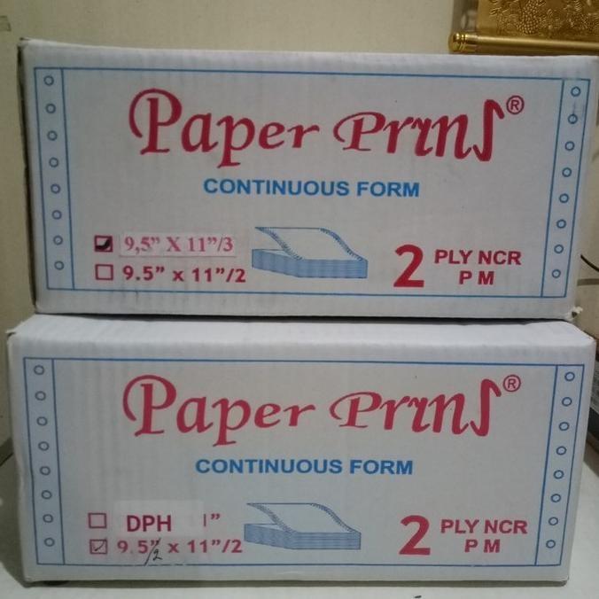 Kertas Continuous Form 2 Ply Bagi 3 atau 2 Ply Bagi 4