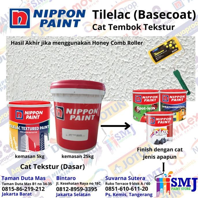 Cat Tekstur Tembok NIPPON PAINT TILELAC Textured Paint Putih 25kg