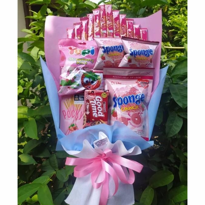

CUSTOM BUKET PREMIUM/paket/bingkisan Snack Ulang Tahun/Ultah/Wisuda Terlaris