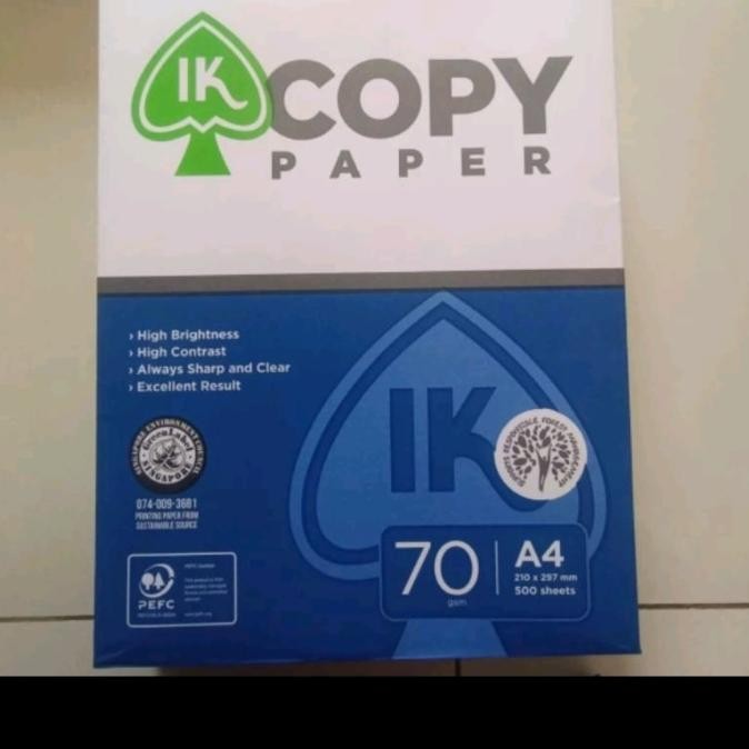 

TERLARIS - HVS Kertas A4 70 gram IKCOPY per Dus isi 5 rim