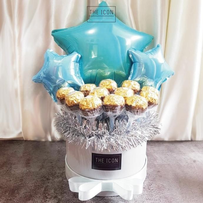 

Ferrero Rocher 12pcs Box Bouquet | Buket Coklat Ferrero Bloom Box Terlaris