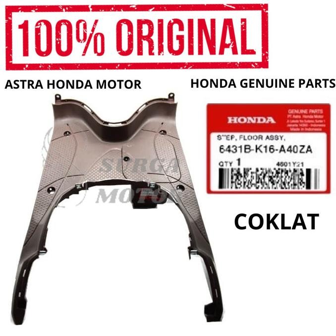 Cover Lantai Pijakan Kaki Coklat Scoopy eSP K16 Original Honda AHM 6431B-K16-A40ZA Step Floor Assy I