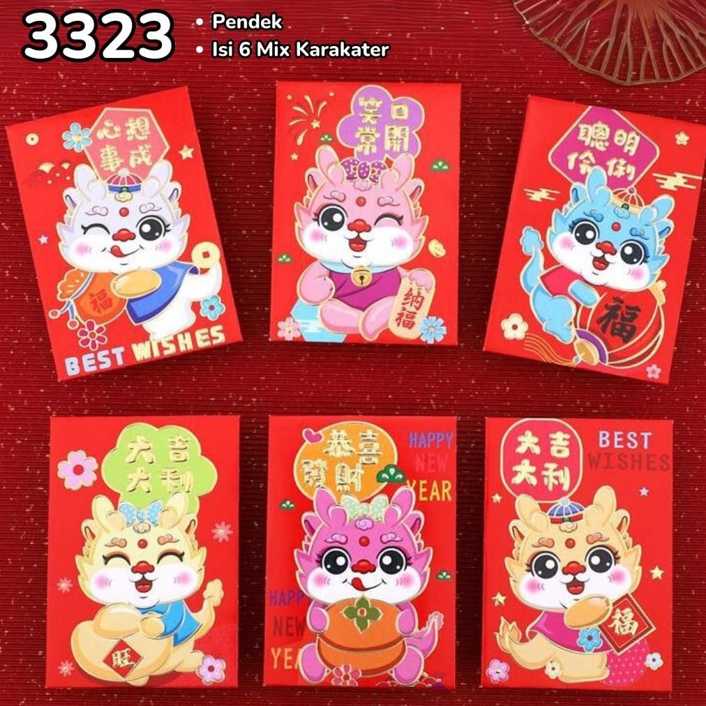 

ad-532 Salin ANGPAO PENDEK ISI 6 TAHUN NAGA ULAR 2024 sincia angpau shio snake naga imlek tahun baru hongbao hong bao amplop merah murah grosir tebal Premium