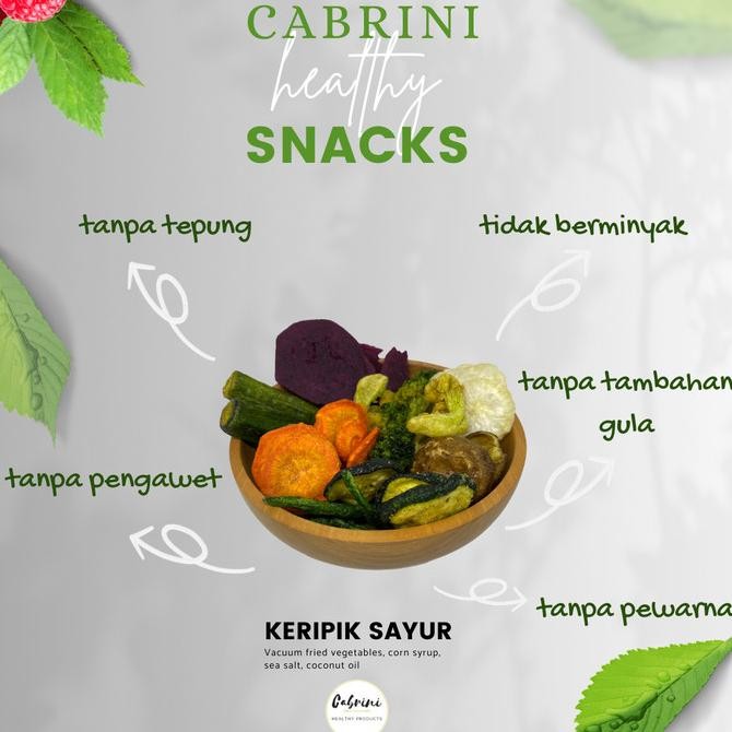 

Snack Cemilan Sehat Keripik Sayur Kering Mix Lokal Volume 1000ml CABRINI Crunchy Veggie [terbaik]