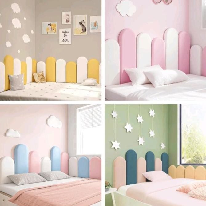 HEADBOARD PANEL WALL 3D OVAL KAIN OSCAR (KULIT SINTETIS) PREMIUM murah