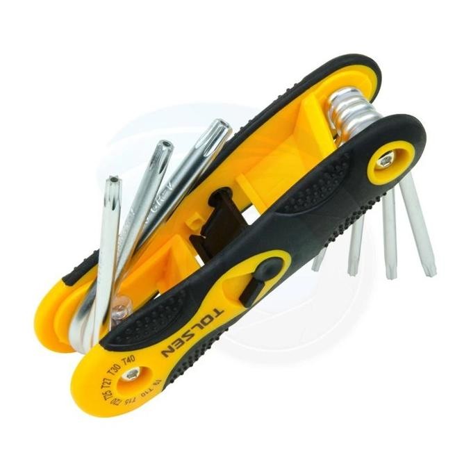 Murah Hex Key Kunci L Bintang Lipat Mini Kecil Folding Torx Key Set 8Pcs 20069 Tolsen