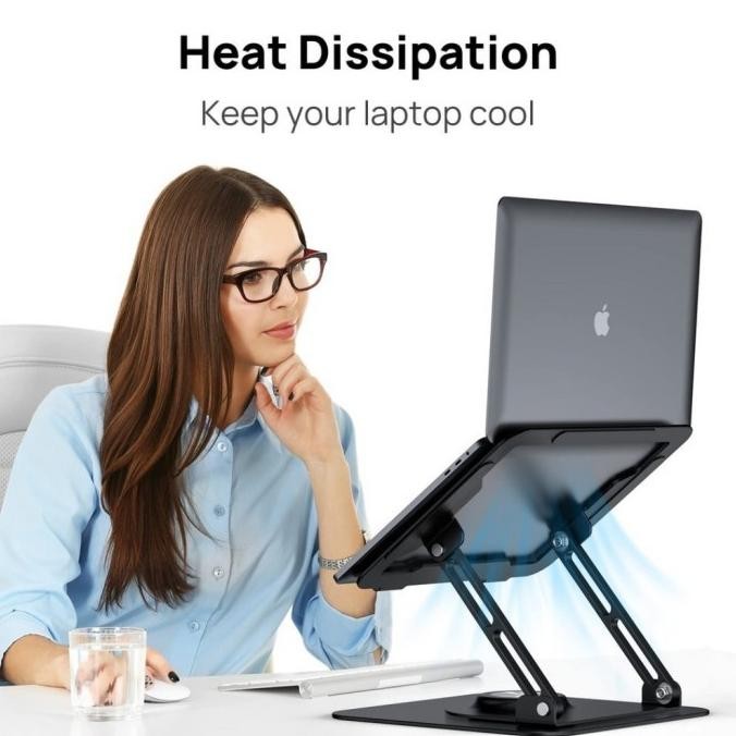 UNIVERSAL STAND LAPTOP ALUMINIUM 360 ROTATING ALUMUNIUM FOR LAPTOP MACBOOK ASUS ACER 11-17.3" INCH H
