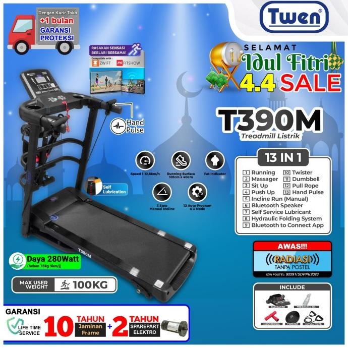 Alat Fitness Treadmill Twen T390M Treadmill Elektrik WAR